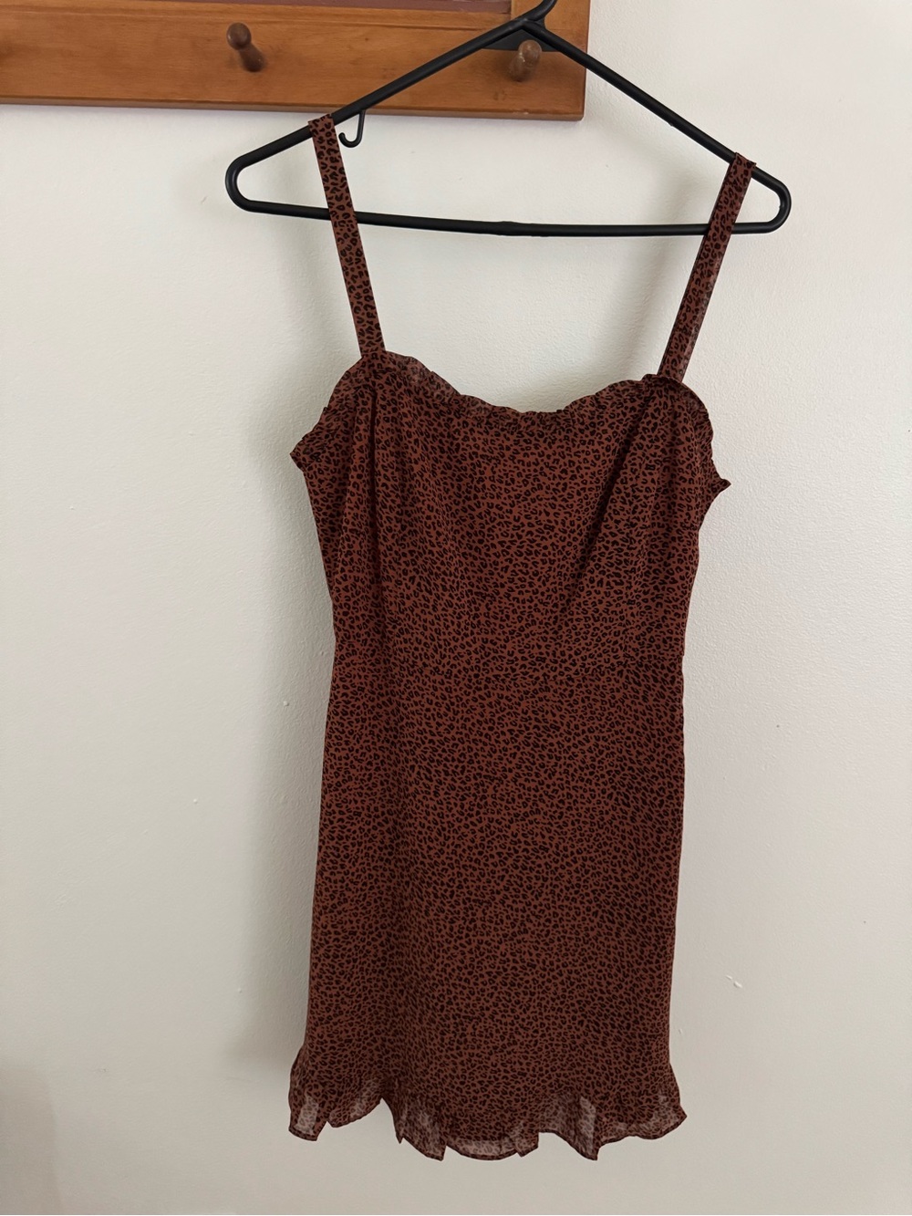 Lush Leopard Print Ruffle Mini Dress – Size S